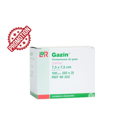 GAZIN COMPR GAZE 17FILS 7.5X7.5CM BTE50X2 STERILE