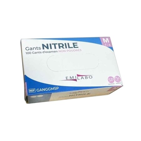 GANT NITRILE SANS POUDRE MEDIUM 7/8 BTE 100 EMILABO